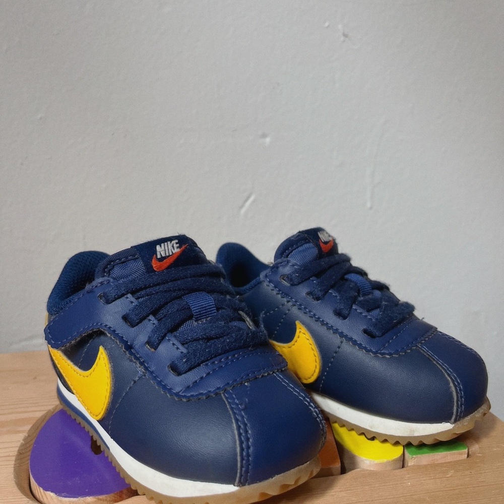 Nike Cortez Toddler Blue and Yellow Sneakers